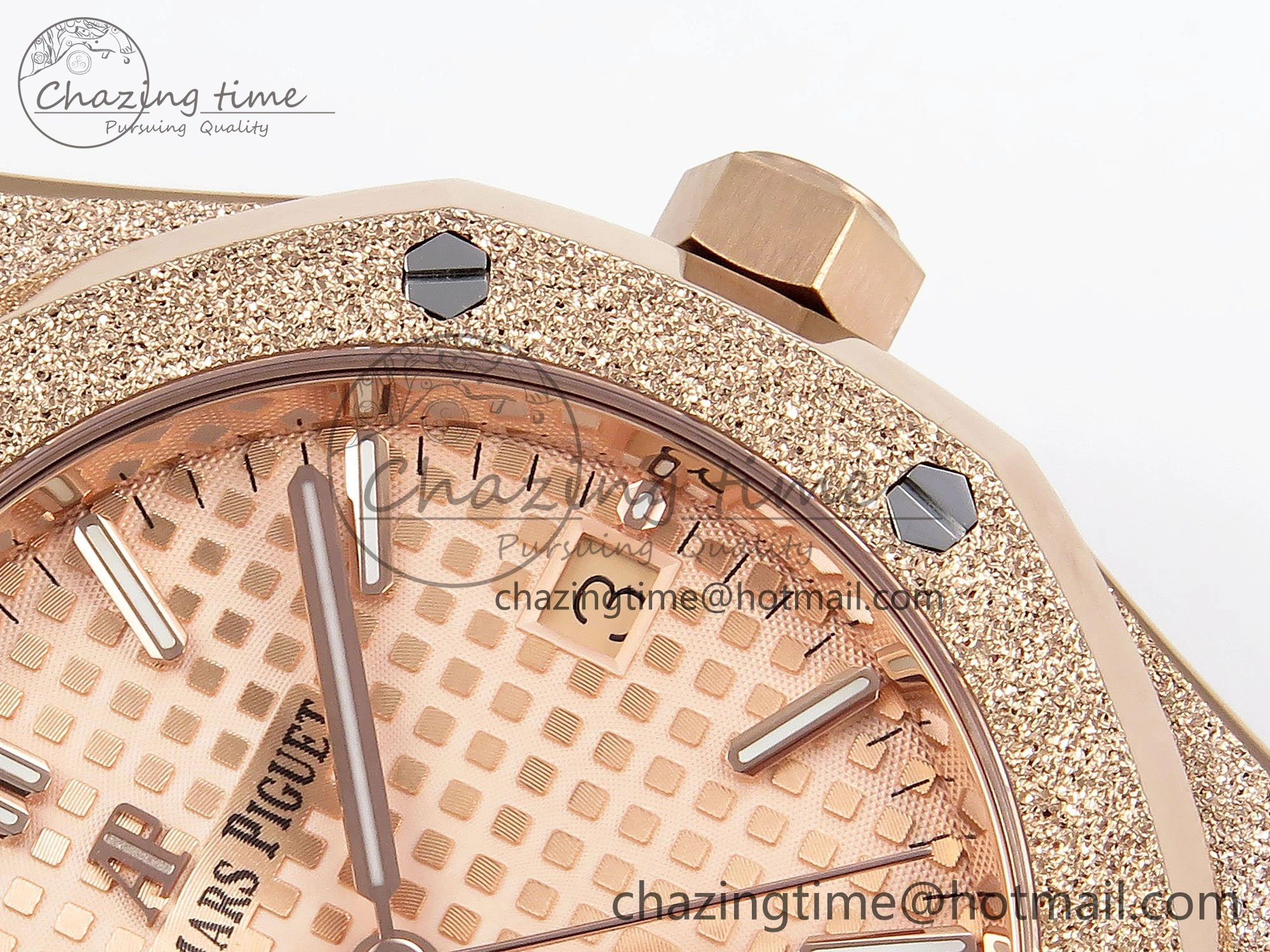 Cozy Royal Oak 37mm 15454 Frosted RG APSF 1:1 Best Edition RG Textured Dial on Frosted RG Bracelet SA3120 Super Clone 4462