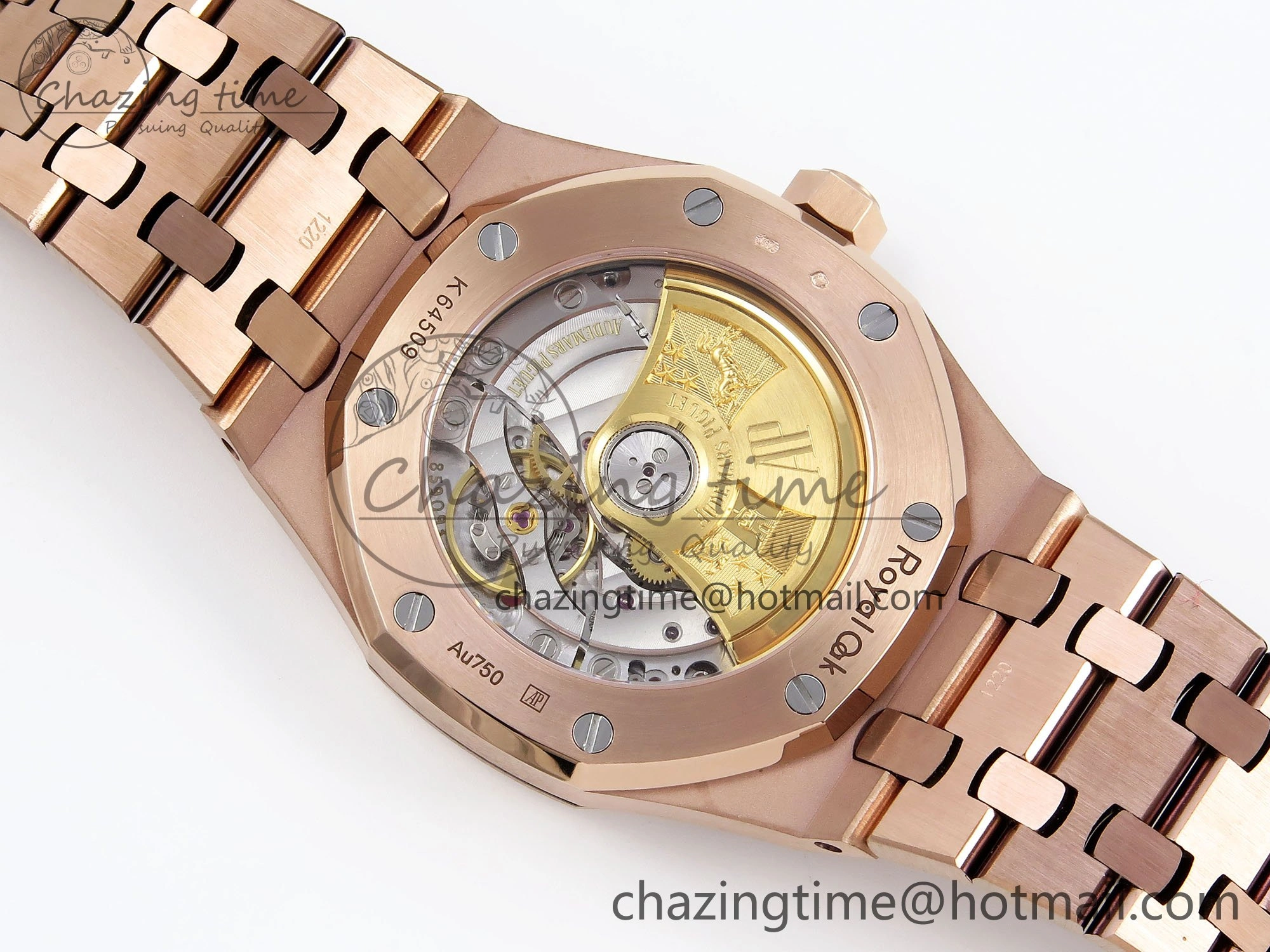 Seasonal Royal Oak 37mm 15454 Frosted RG APSF 1:1 Best Edition White Textured Dial on Frosted RG Bracelet SA3120 Super Clone 4463