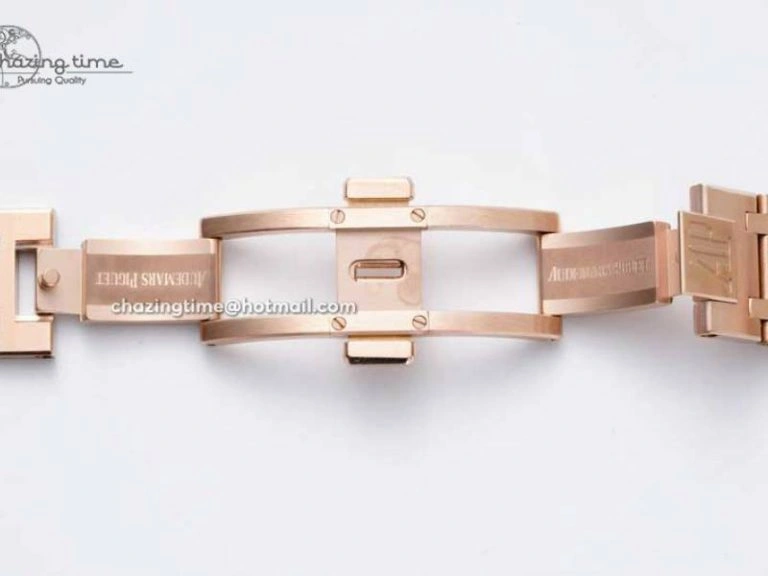 Royal Oak 39mm 15202 RG BF 1:1 Best Edition White Textured Dial on RG Bracelet A QuickDry 4576