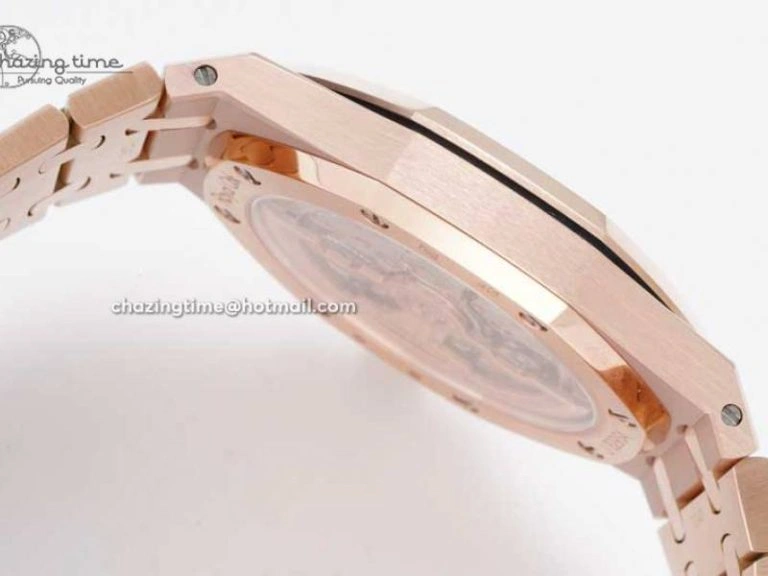 Royal Oak 39mm 15202 RG BF 1:1 Best Edition White Textured Dial on RG Bracelet A QuickDry 4576