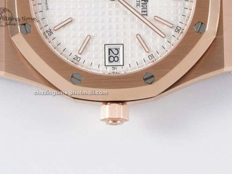 Royal Oak 39mm 15202 RG BF 1:1 Best Edition White Textured Dial on RG Bracelet A QuickDry 4576