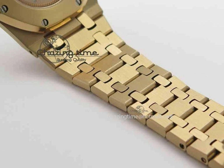 WaterResistant Royal Oak 39mm 15202 RG Black Dial On RG Bracelet MIYOTA 5018