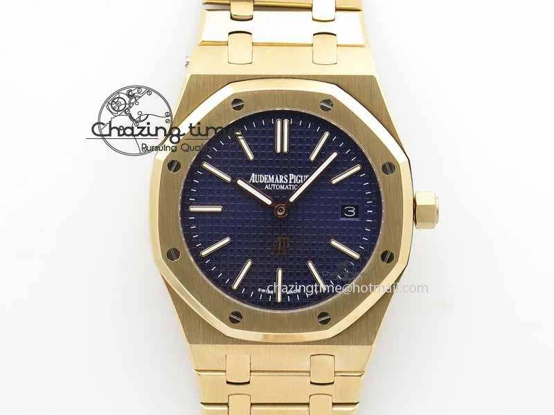 Stylish Royal Oak 39mm 15202 RG Blue Dial On RG Bracelet MIYOTA 5017