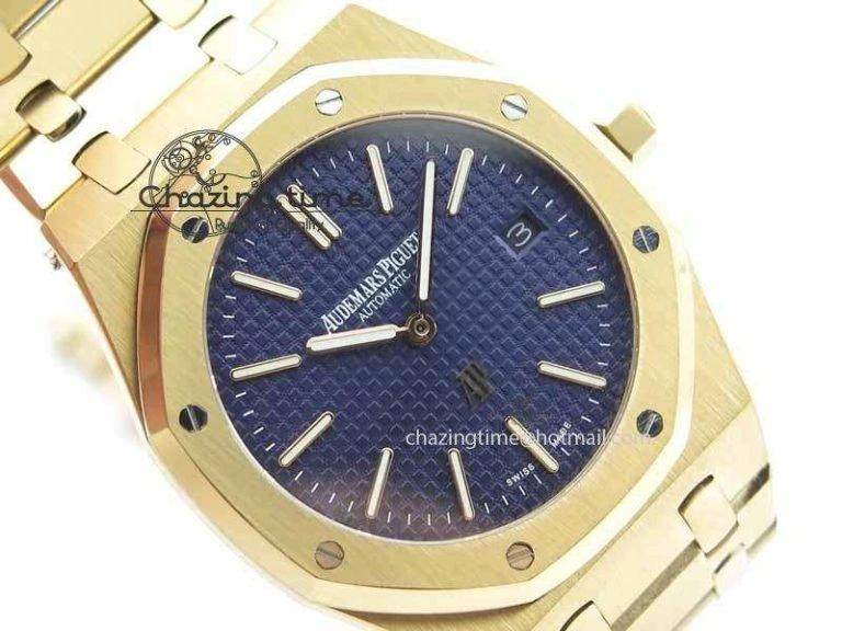 Stylish Royal Oak 39mm 15202 RG Blue Dial On RG Bracelet MIYOTA 5017
