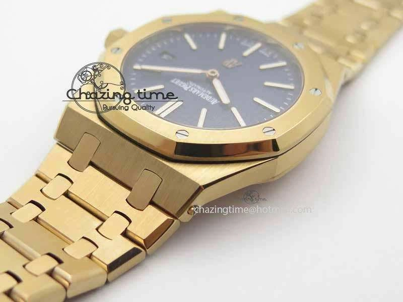 Stylish Royal Oak 39mm 15202 RG Blue Dial On RG Bracelet MIYOTA 5017