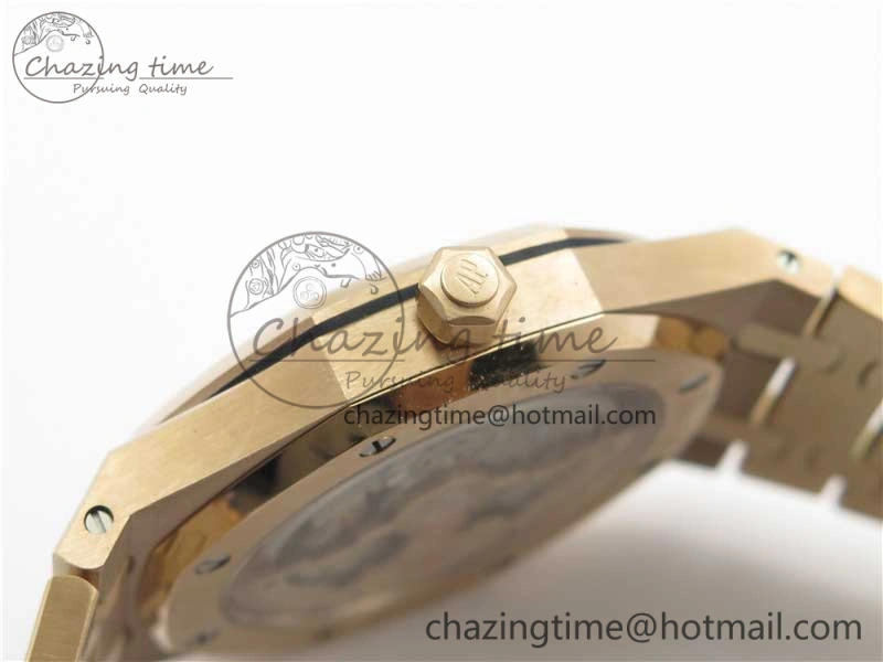 Royal Oak 39mm 15202 RG KZF 1:1 Best Edition Blue Textured Dial on RG Bracelet A Versatile 4845