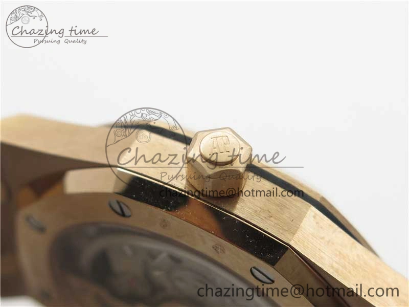 Royal Oak 39mm 15202 RG KZF 1:1 Best Edition Blue Textured Dial on RG Bracelet A Versatile 4845