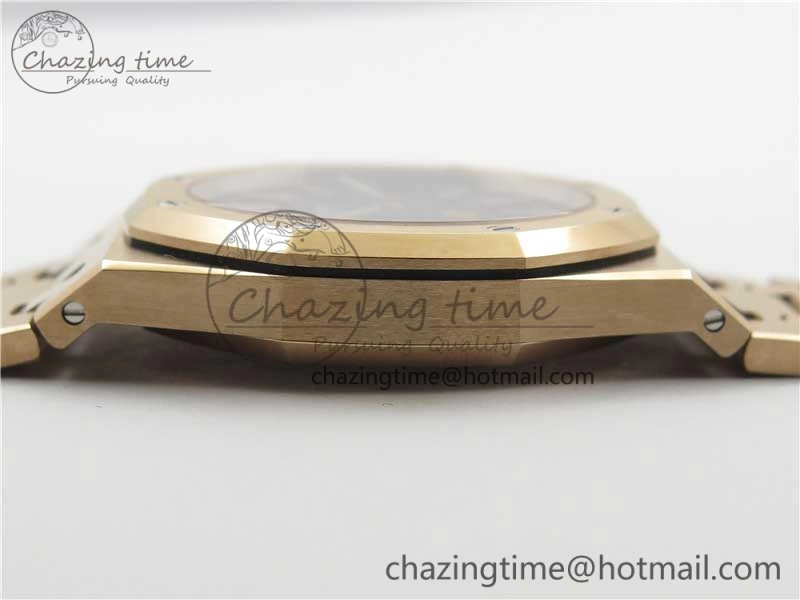 Royal Oak 39mm 15202 RG KZF 1:1 Best Edition Blue Textured Dial on RG Bracelet A Versatile 4845