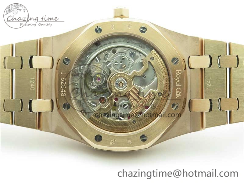 Royal Oak 39mm 15202 RG KZF 1:1 Best Edition Blue Textured Dial on RG Bracelet A Versatile 4845