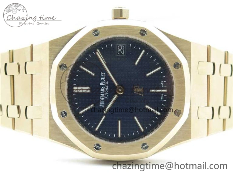 Royal Oak 39mm 15202 RG KZF 1:1 Best Edition Blue Textured Dial on RG Bracelet A Versatile 4845