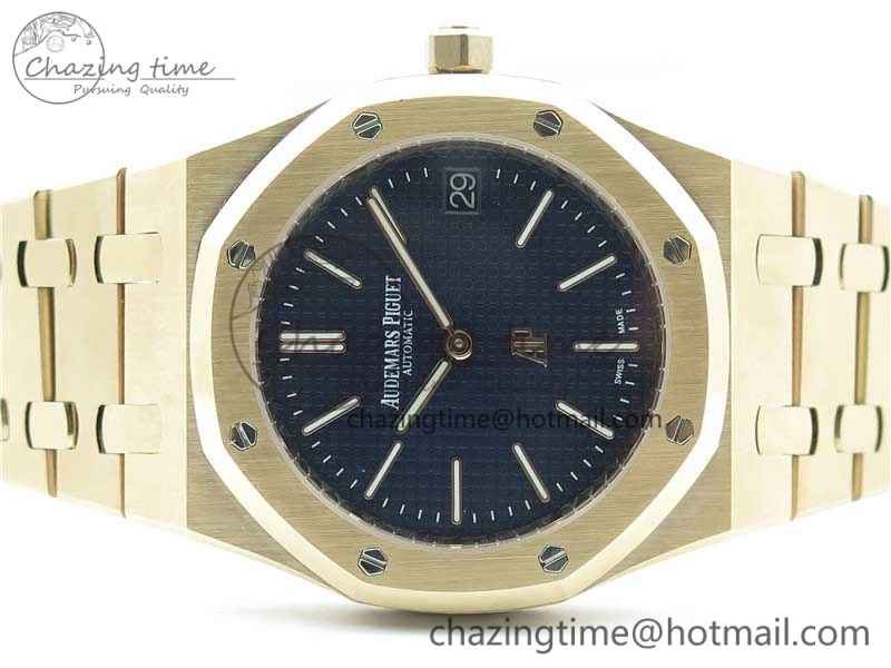 Royal Oak 39mm 15202 RG KZF 1:1 Best Edition Blue Textured Dial on RG Bracelet A Versatile 4845