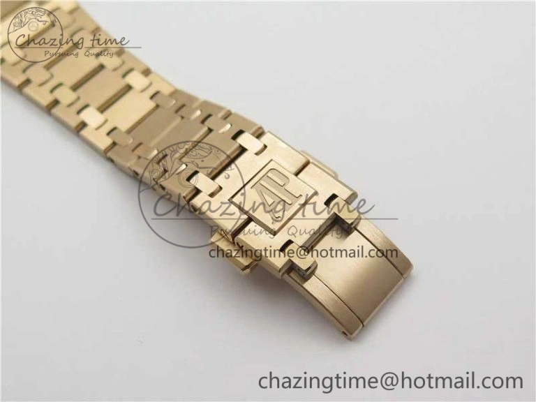 Royal Oak 39mm 15202 RG KZF 1:1 Best Edition Blue Textured Dial on RG Bracelet A Versatile 4845