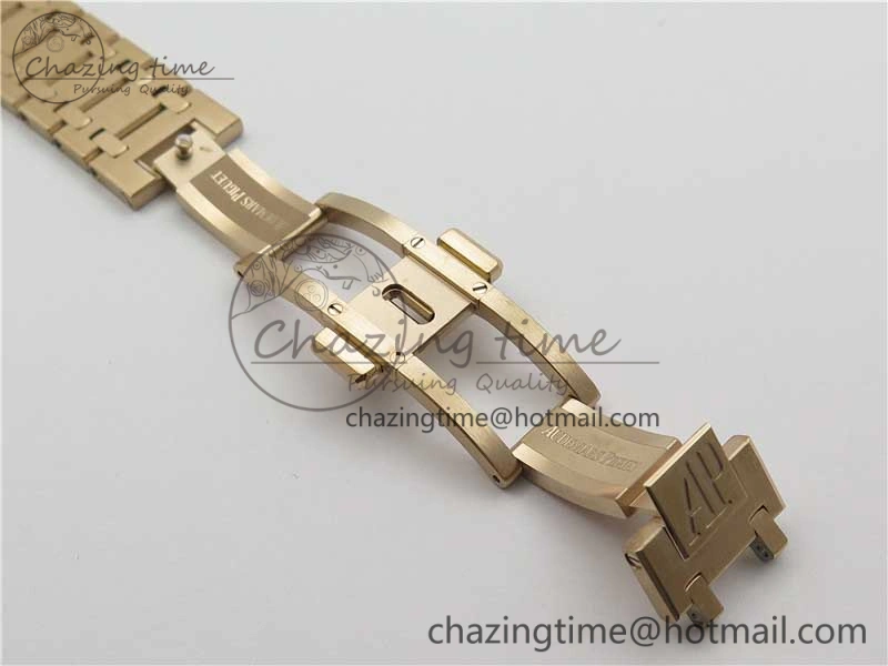Royal Oak 39mm 15202 RG KZF 1:1 Best Edition Blue Textured Dial on RG Bracelet A Versatile 4845
