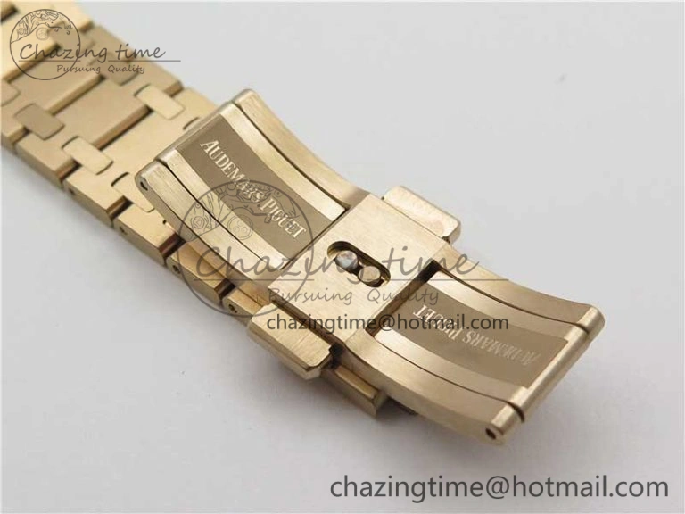Royal Oak 39mm 15202 RG KZF 1:1 Best Edition Blue Textured Dial on RG Bracelet A Versatile 4845