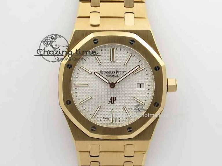 Breathable Royal Oak 39mm 15202 RG White Dial On RG Bracelet MIYOTA 5020