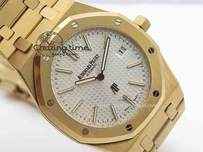 Breathable Royal Oak 39mm 15202 RG White Dial On RG Bracelet MIYOTA 5020
