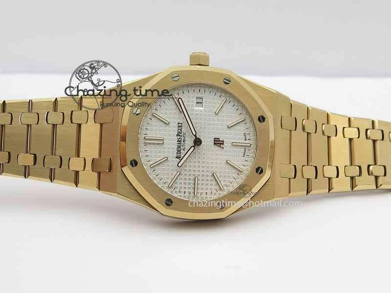 Breathable Royal Oak 39mm 15202 RG White Dial On RG Bracelet MIYOTA 5020