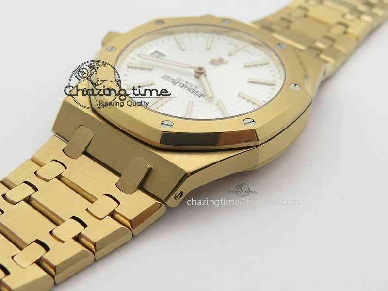 Breathable Royal Oak 39mm 15202 RG White Dial On RG Bracelet MIYOTA 5020