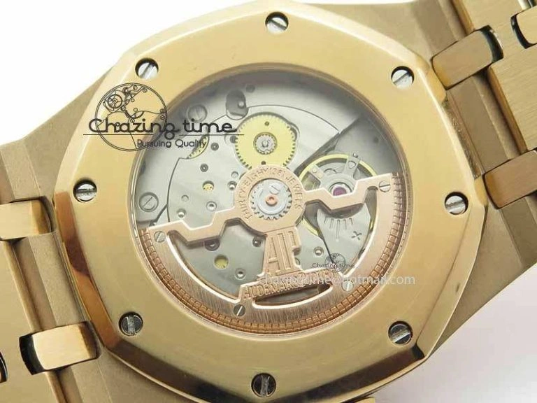 Breathable Royal Oak 39mm 15202 RG White Dial On RG Bracelet MIYOTA 5020