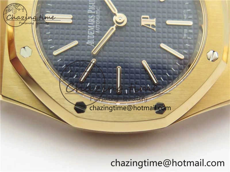 Royal Oak 39mm 15202 RG ZF 1:1 Best Edition Blue Textured Dial on RG Bracelet A Efficient 4815
