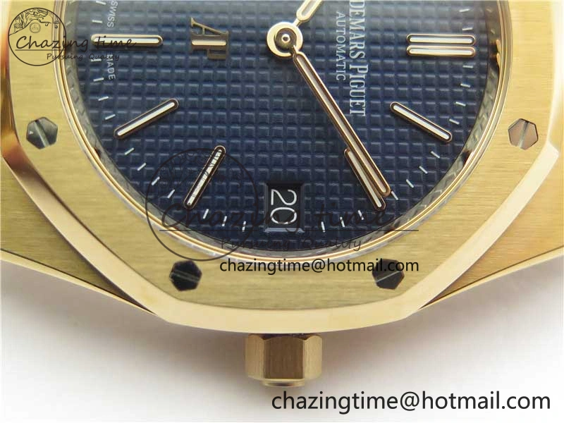 Royal Oak 39mm 15202 RG ZF 1:1 Best Edition Blue Textured Dial on RG Bracelet A Efficient 4815