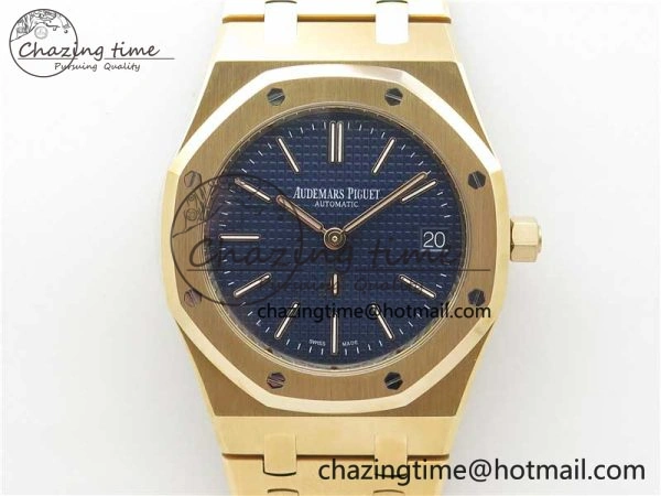 Royal Oak 39mm 15202 RG ZF 1:1 Best Edition Blue Textured Dial on RG Bracelet A Efficient 4815
