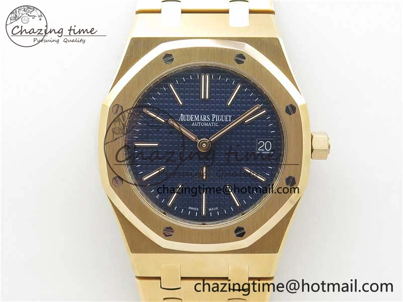 Royal Oak 39mm 15202 RG ZF 1:1 Best Edition Blue Textured Dial on RG Bracelet A Efficient 4815