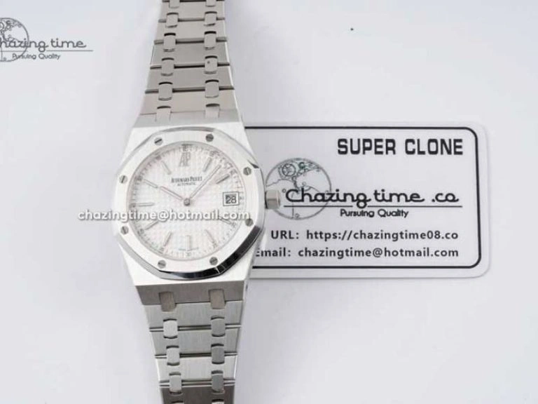 Royal Oak 39mm 15202 SS BF 1:1 Best Edition White Textured Dial on SS Bracelet A RelaxedFit 4578