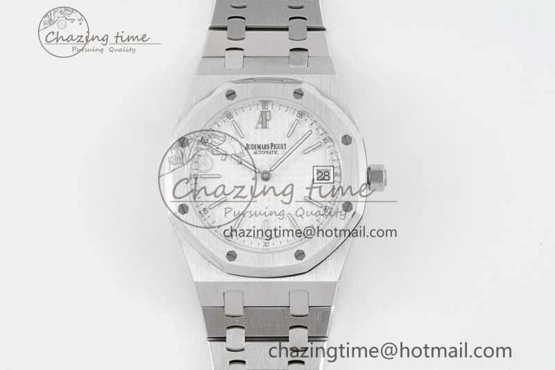Royal Oak 39mm 15202 SS BF 1:1 Best Edition White Textured Dial on SS Bracelet A RelaxedFit 4578