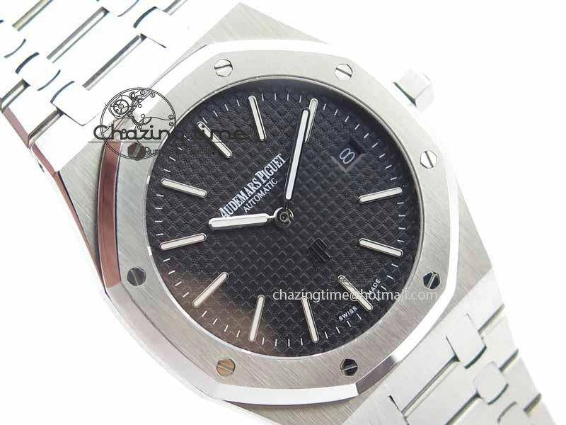 FastDry Royal Oak 39mm 15202 SS Black Dial On SS Bracelet MIYOTA 5009
