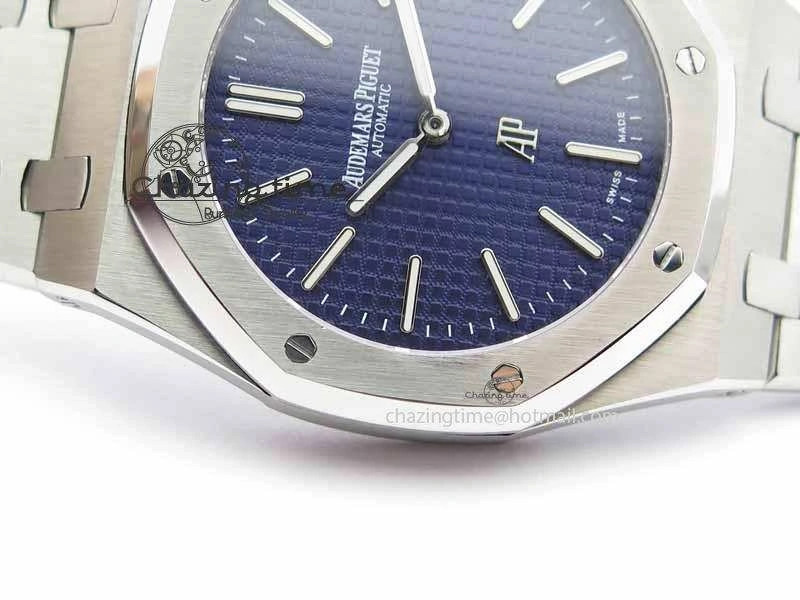 Royal Oak 39mm 15202 SS Blue Dial On SS Bracelet MIYOTA Sophisticated 5010