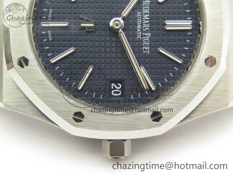 Royal Oak 39mm 15202 SS JF 1:1 Best Edition Blue Textured Dial on SS Bracelet A SportInspired 4897