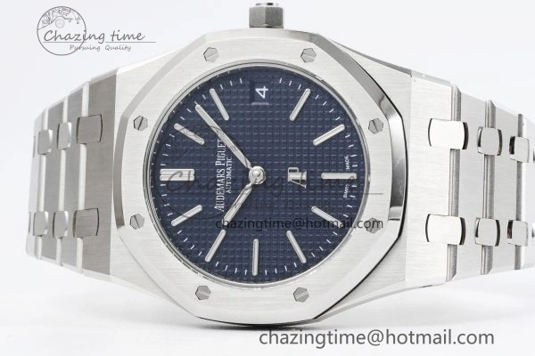 Refined Royal Oak 39mm 15202 SS JJF 1:1 Best Edition Blue Textured Dial on SS Bracelet A 4632