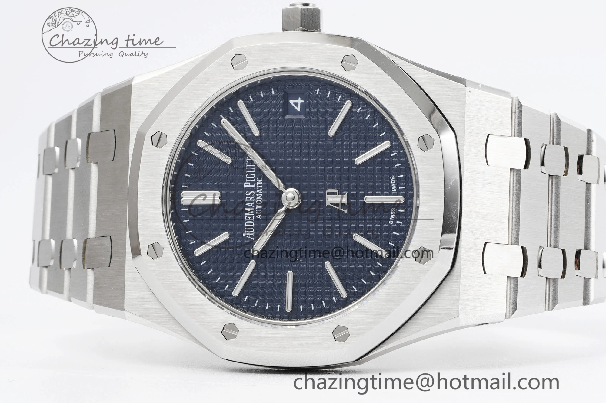 Refined Royal Oak 39mm 15202 SS JJF 1:1 Best Edition Blue Textured Dial on SS Bracelet A 4632