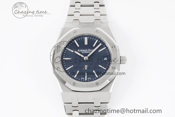 Refined Royal Oak 39mm 15202 SS JJF 1:1 Best Edition Blue Textured Dial on SS Bracelet A 4632