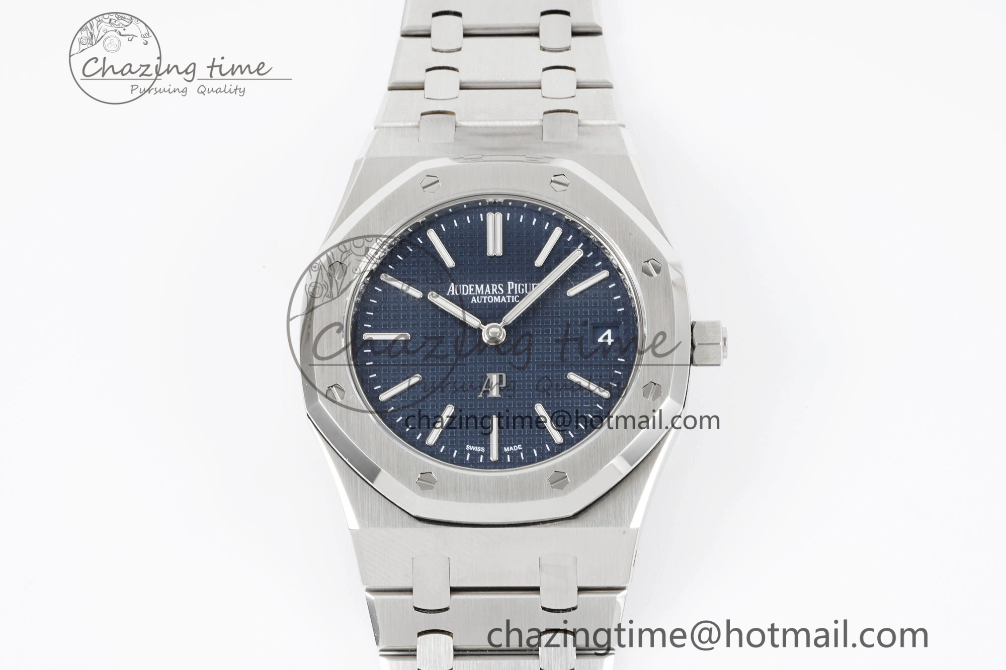 Refined Royal Oak 39mm 15202 SS JJF 1:1 Best Edition Blue Textured Dial on SS Bracelet A 4632