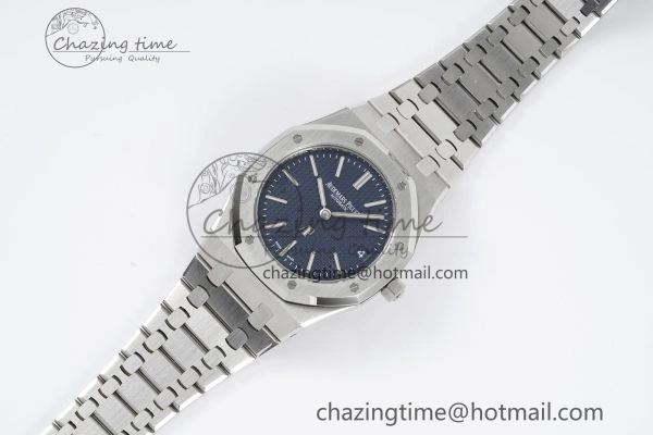 Refined Royal Oak 39mm 15202 SS JJF 1:1 Best Edition Blue Textured Dial on SS Bracelet A 4632