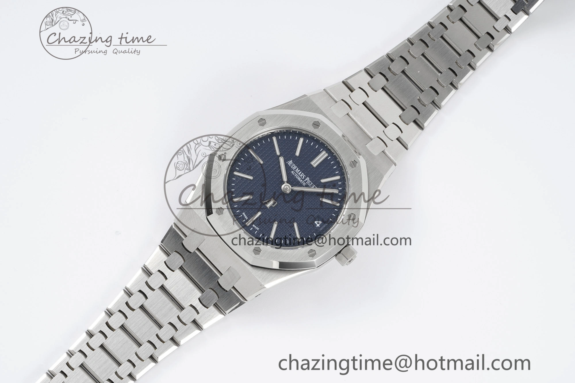 Refined Royal Oak 39mm 15202 SS JJF 1:1 Best Edition Blue Textured Dial on SS Bracelet A 4632