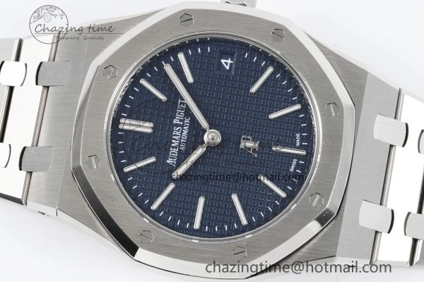 Refined Royal Oak 39mm 15202 SS JJF 1:1 Best Edition Blue Textured Dial on SS Bracelet A 4632