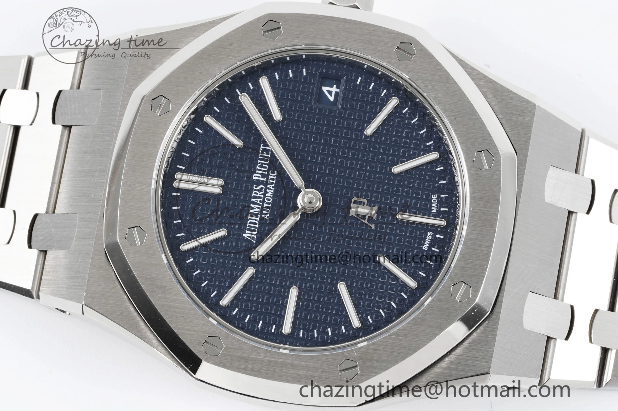 Refined Royal Oak 39mm 15202 SS JJF 1:1 Best Edition Blue Textured Dial on SS Bracelet A 4632