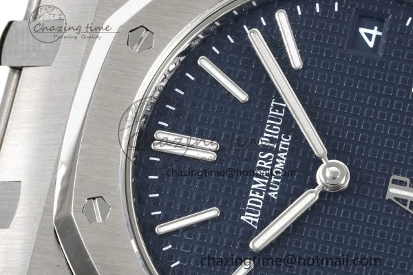 Refined Royal Oak 39mm 15202 SS JJF 1:1 Best Edition Blue Textured Dial on SS Bracelet A 4632