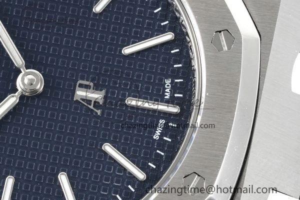 Refined Royal Oak 39mm 15202 SS JJF 1:1 Best Edition Blue Textured Dial on SS Bracelet A 4632