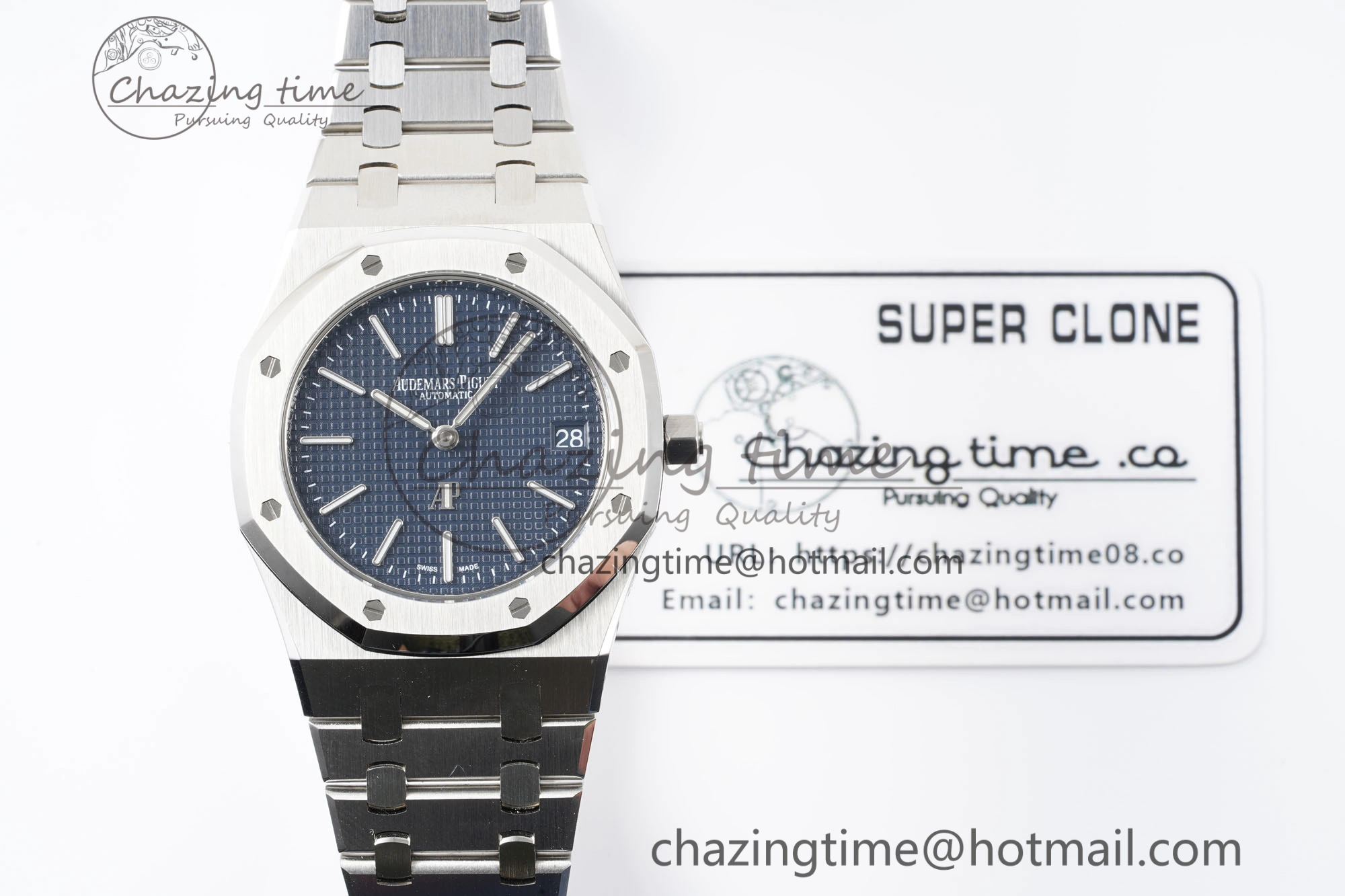 Refined Royal Oak 39mm 15202 SS JJF 1:1 Best Edition Blue Textured Dial on SS Bracelet A 4632