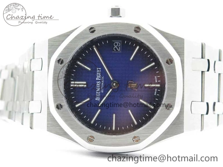 Royal Oak 39mm 15202 SS KZF 1:1 Best Edition Blue Textured Dial on SS Bracelet A Refined 4839