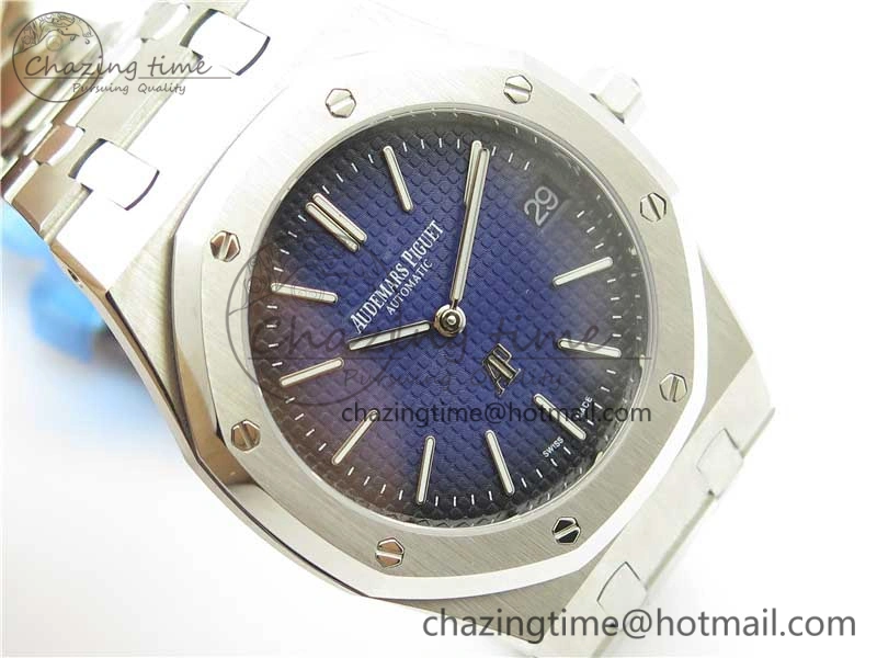Royal Oak 39mm 15202 SS KZF 1:1 Best Edition Blue Textured Dial on SS Bracelet A Refined 4839