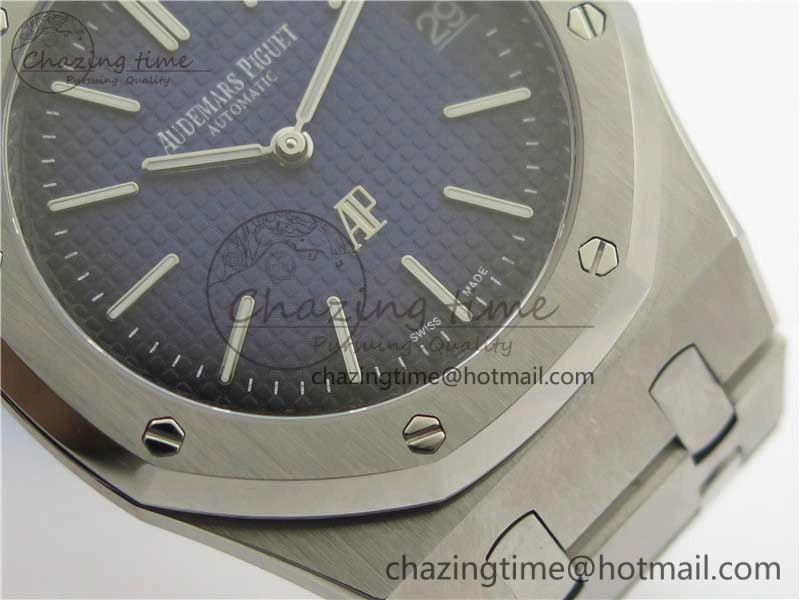 Royal Oak 39mm 15202 SS KZF 1:1 Best Edition Blue Textured Dial on SS Bracelet A Refined 4839