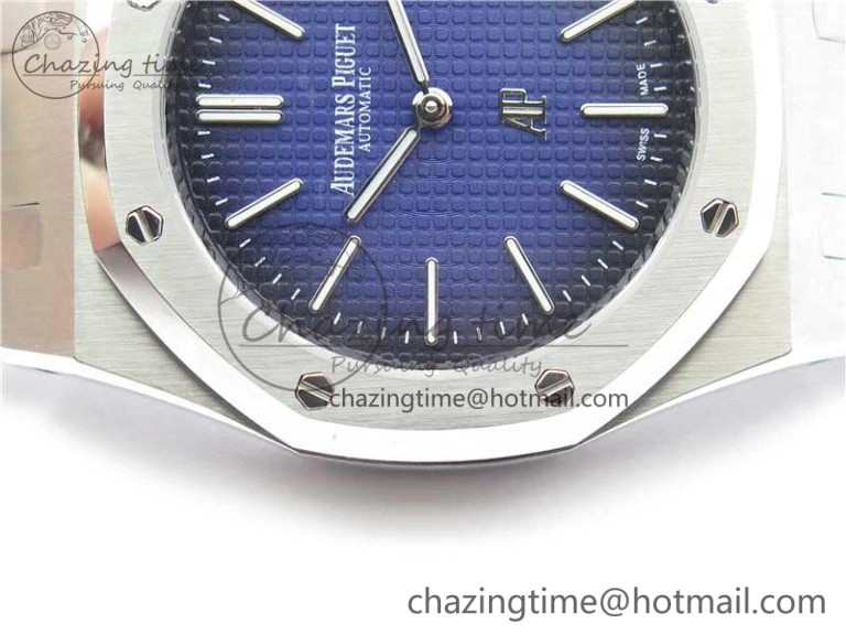 Royal Oak 39mm 15202 SS KZF 1:1 Best Edition Blue Textured Dial on SS Bracelet A Refined 4839