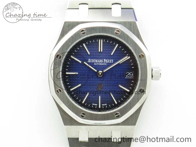Royal Oak 39mm 15202 SS KZF 1:1 Best Edition Blue Textured Dial on SS Bracelet A Refined 4839