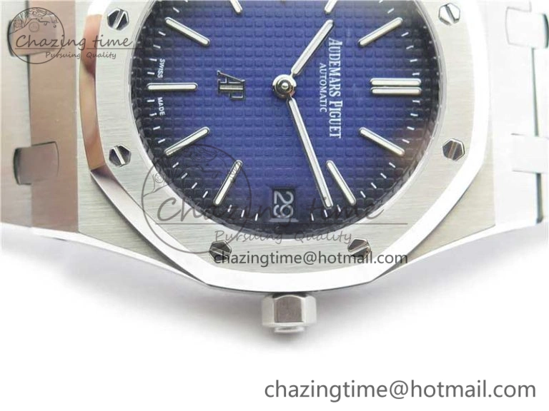 Royal Oak 39mm 15202 SS KZF 1:1 Best Edition Blue Textured Dial on SS Bracelet A Refined 4839