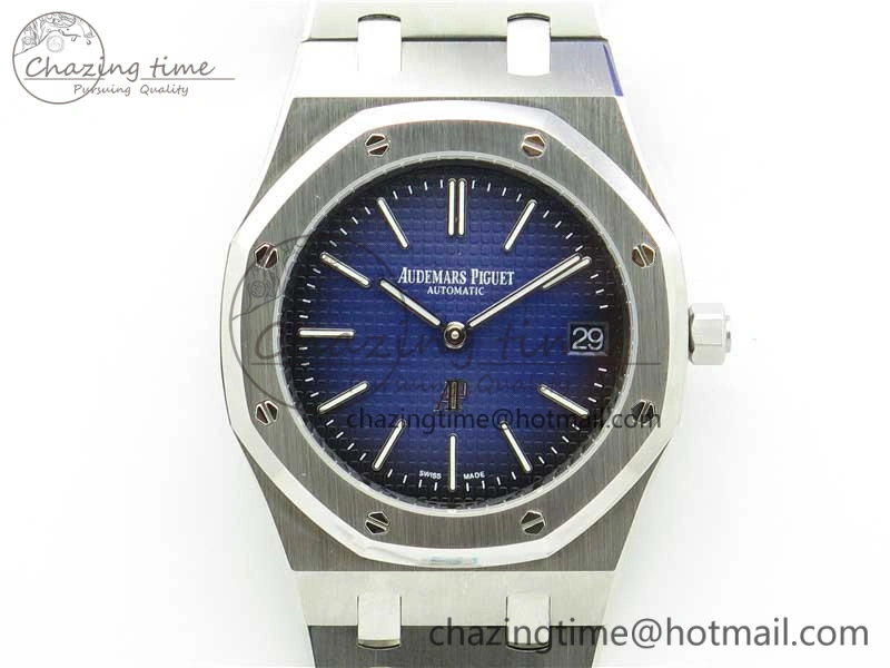 Royal Oak 39mm 15202 SS KZF 1:1 Best Edition Blue Textured Dial on SS Bracelet A Refined 4839